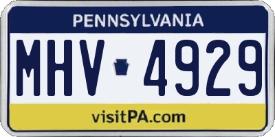 PA license plate MHV4929