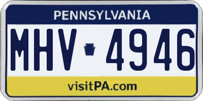 PA license plate MHV4946