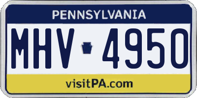 PA license plate MHV4950