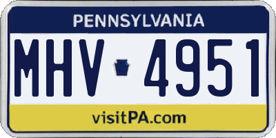PA license plate MHV4951