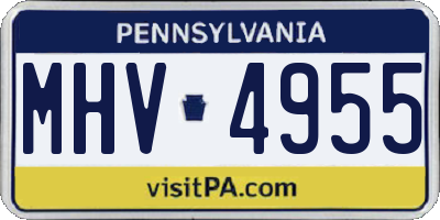 PA license plate MHV4955