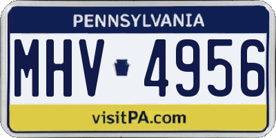 PA license plate MHV4956