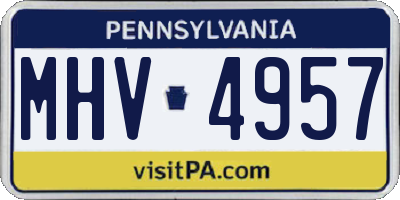 PA license plate MHV4957
