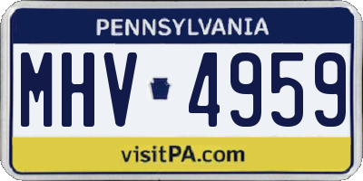 PA license plate MHV4959