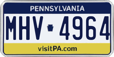 PA license plate MHV4964