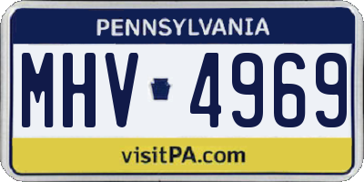PA license plate MHV4969