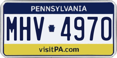 PA license plate MHV4970