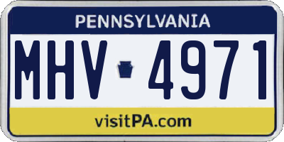 PA license plate MHV4971