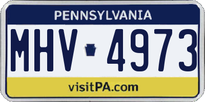 PA license plate MHV4973