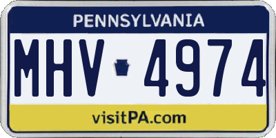 PA license plate MHV4974