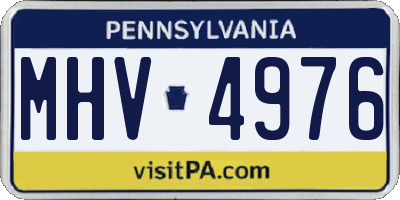 PA license plate MHV4976