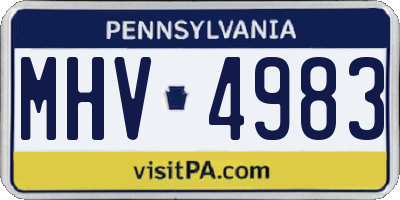 PA license plate MHV4983