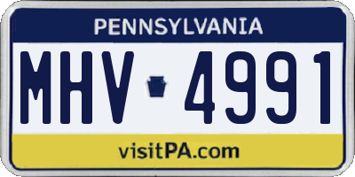 PA license plate MHV4991