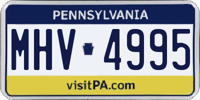 PA license plate MHV4995