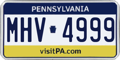 PA license plate MHV4999