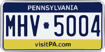 PA license plate MHV5004