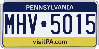 PA license plate MHV5015