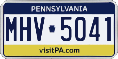 PA license plate MHV5041