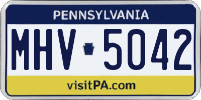 PA license plate MHV5042
