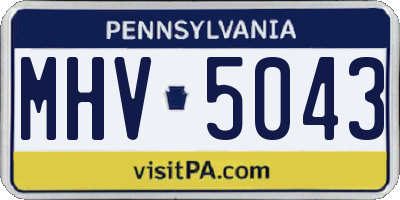PA license plate MHV5043
