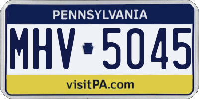 PA license plate MHV5045