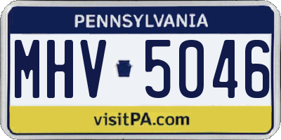 PA license plate MHV5046