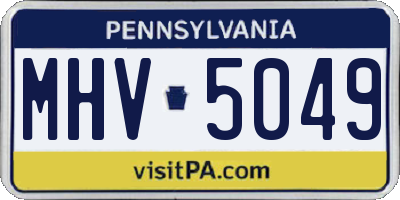 PA license plate MHV5049