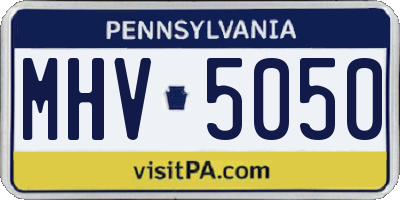 PA license plate MHV5050