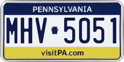 PA license plate MHV5051