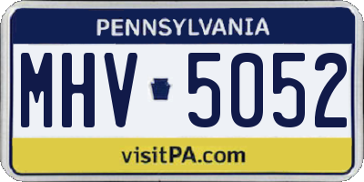 PA license plate MHV5052