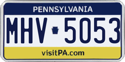 PA license plate MHV5053