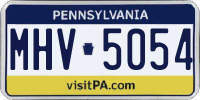 PA license plate MHV5054