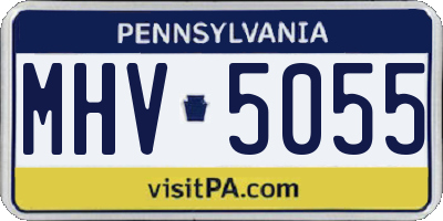 PA license plate MHV5055
