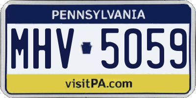 PA license plate MHV5059