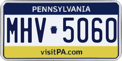 PA license plate MHV5060