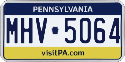 PA license plate MHV5064