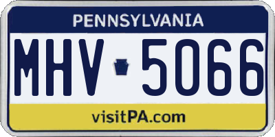 PA license plate MHV5066