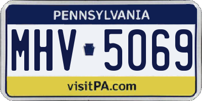 PA license plate MHV5069
