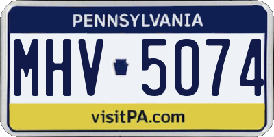 PA license plate MHV5074