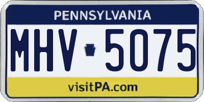 PA license plate MHV5075
