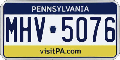 PA license plate MHV5076