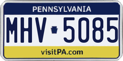 PA license plate MHV5085