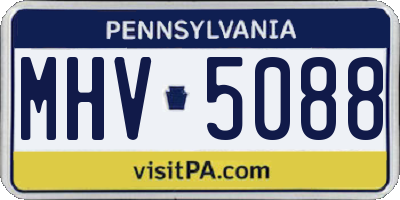 PA license plate MHV5088