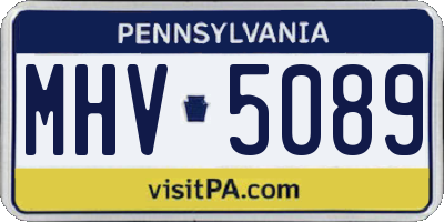 PA license plate MHV5089