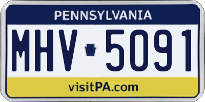 PA license plate MHV5091