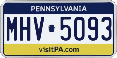 PA license plate MHV5093