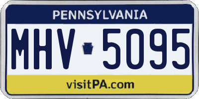 PA license plate MHV5095