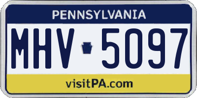 PA license plate MHV5097