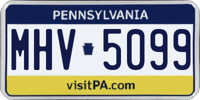 PA license plate MHV5099