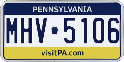 PA license plate MHV5106